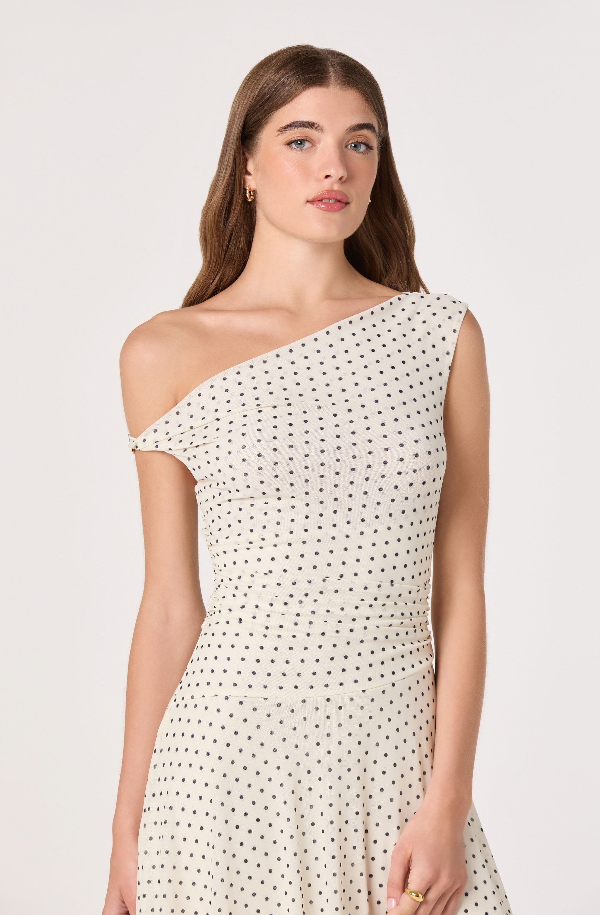 Ciarra Off-Shoulder Asymmetric Midi Dress
