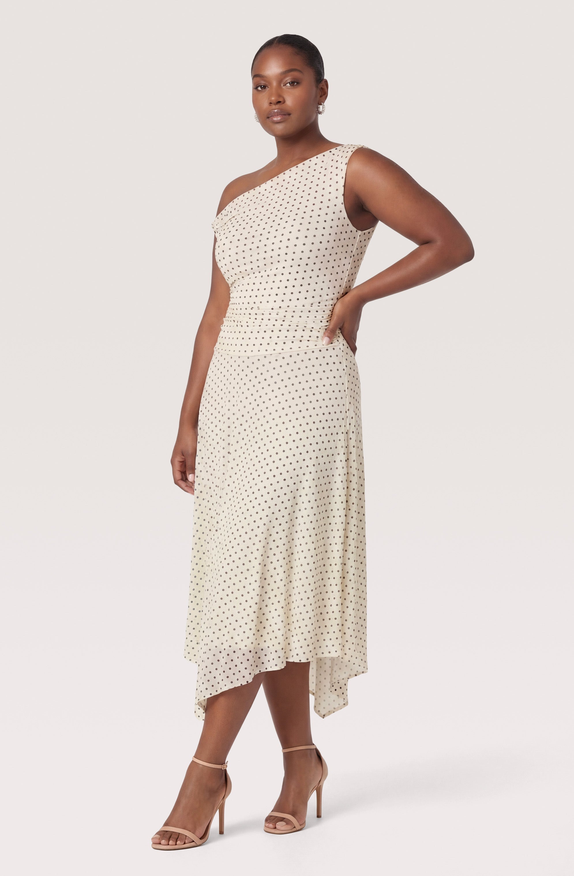 Ciarra Off-Shoulder Asymmetric Midi Dress