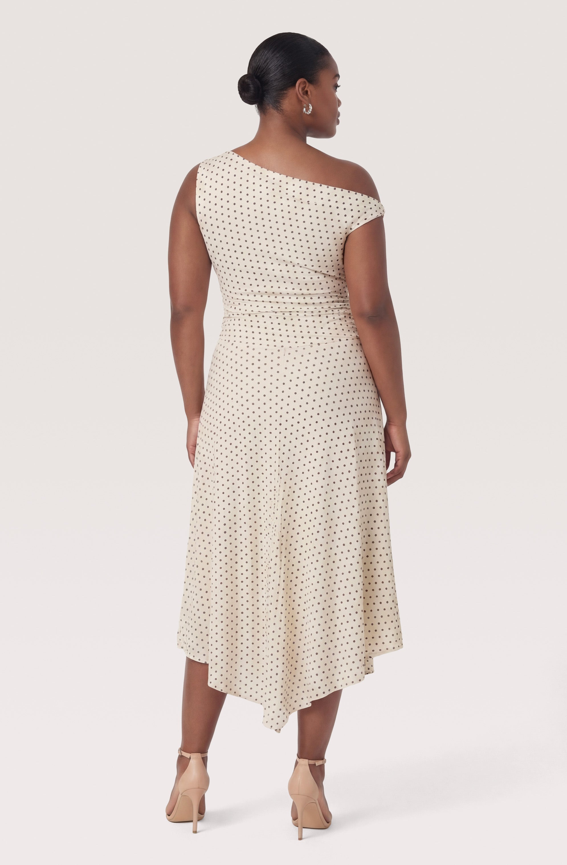 Ciarra Off-Shoulder Asymmetric Midi Dress