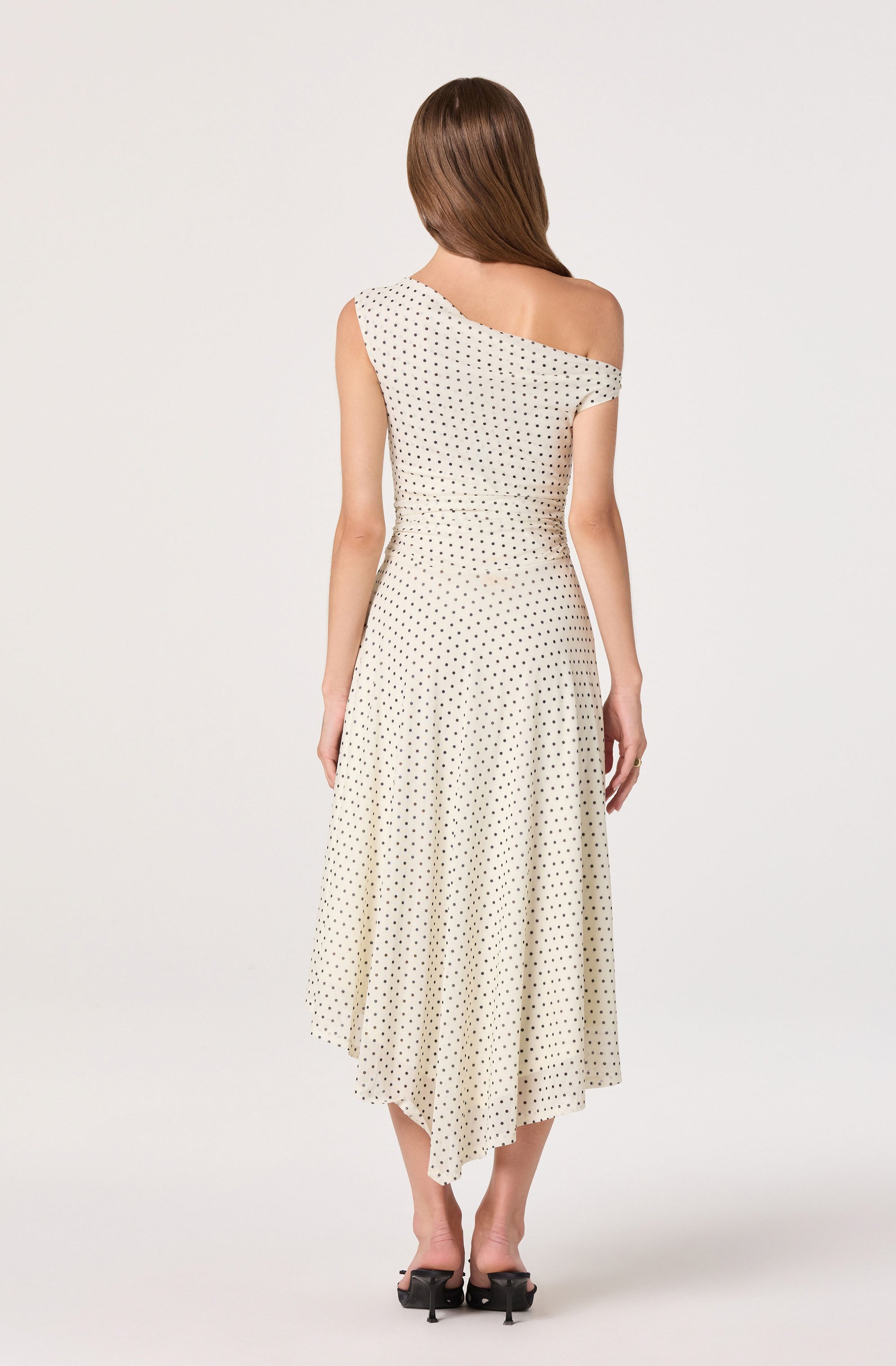 Ciarra Off-Shoulder Asymmetric Midi Dress