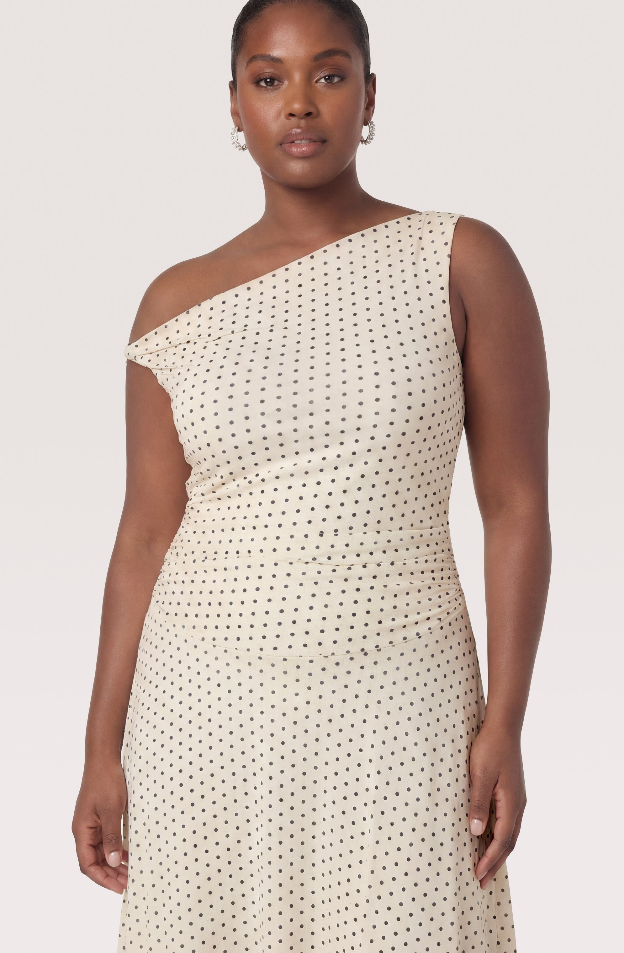 Ciarra Off-Shoulder Asymmetric Midi Dress