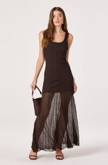 Glena Ribbed Knit Drop Waist Maxi Dress