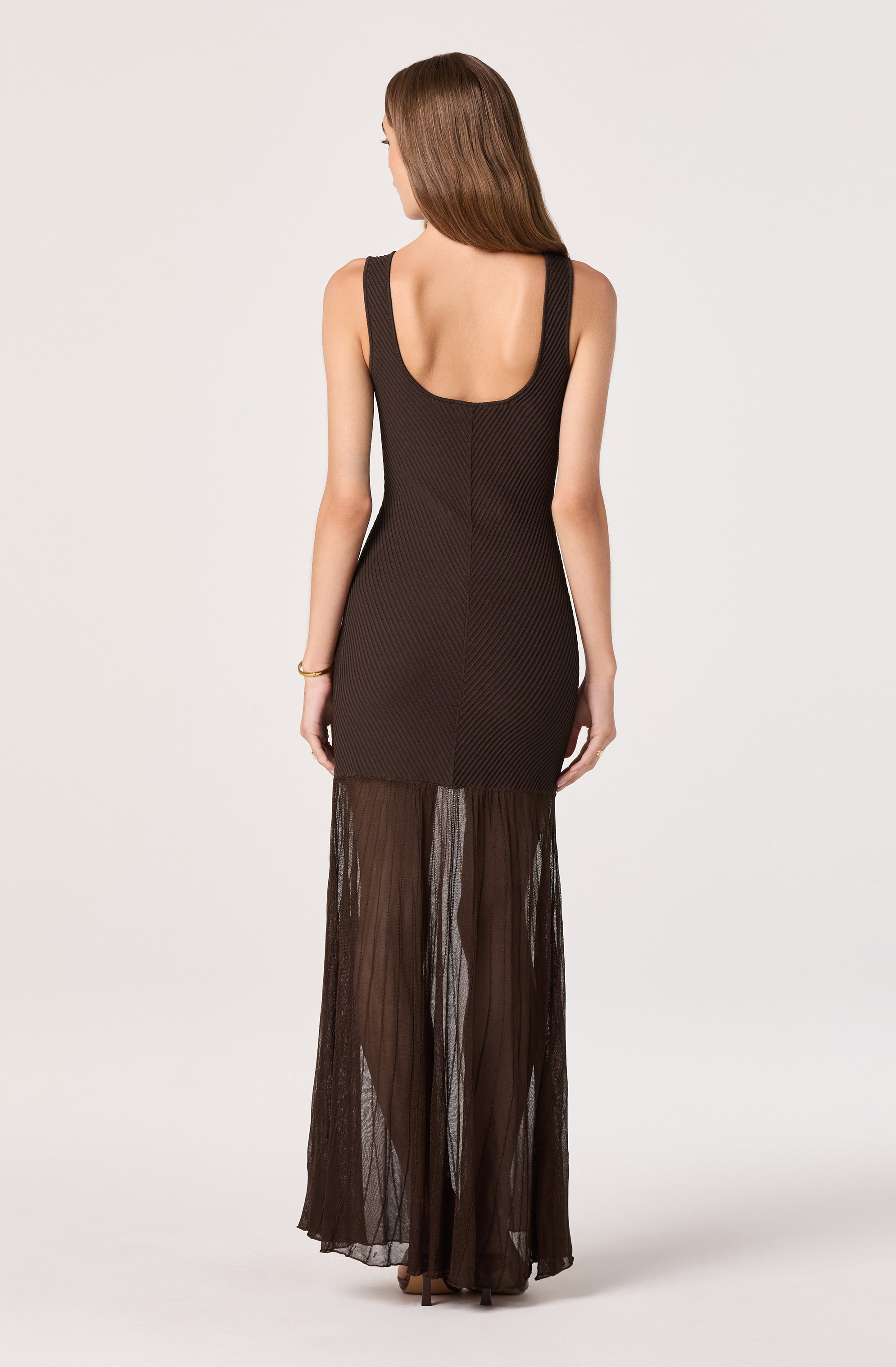 Glena Ribbed Knit Drop Waist Maxi Dress