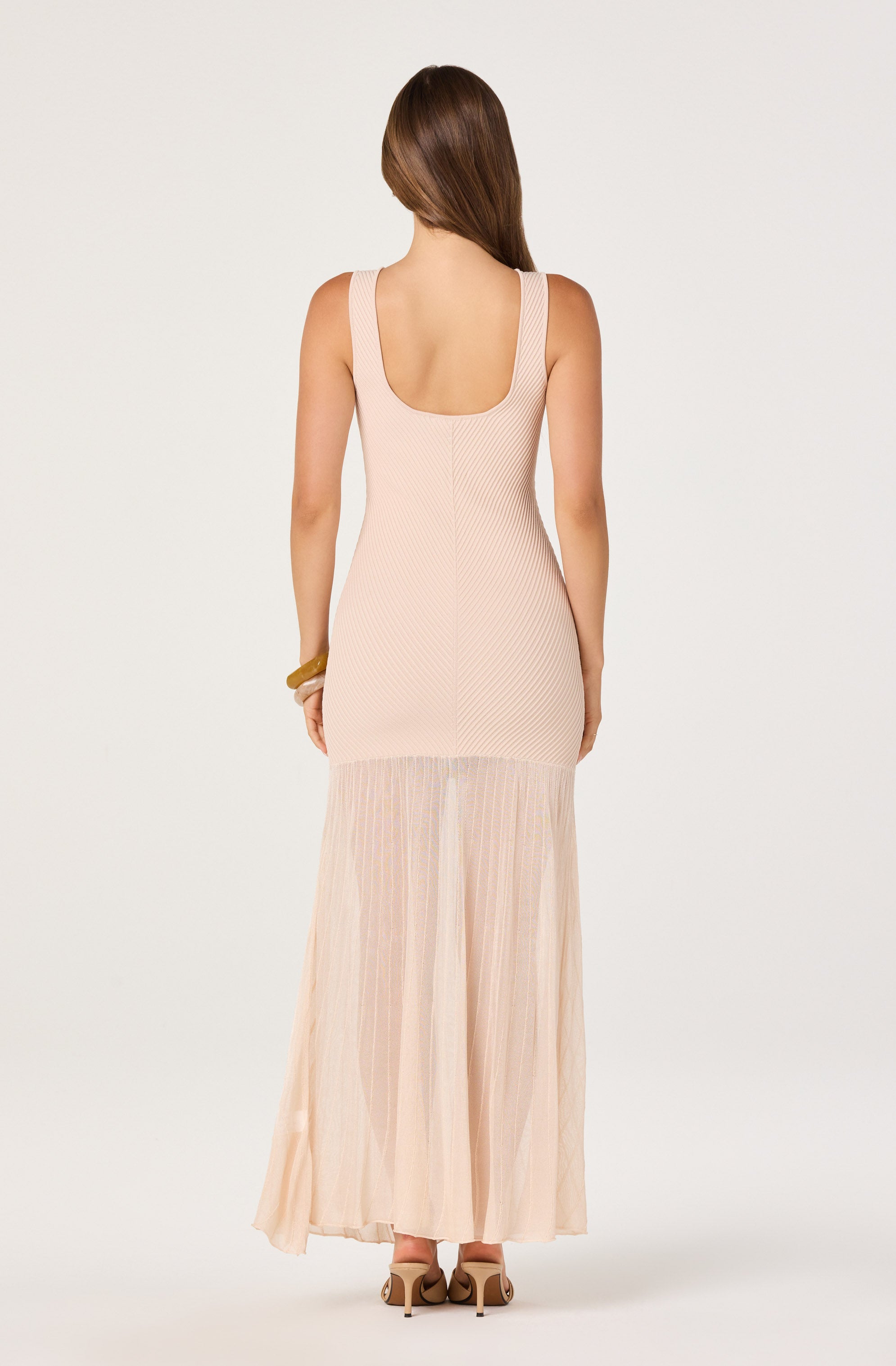 Glena Ribbed Knit Drop Waist Maxi Dress