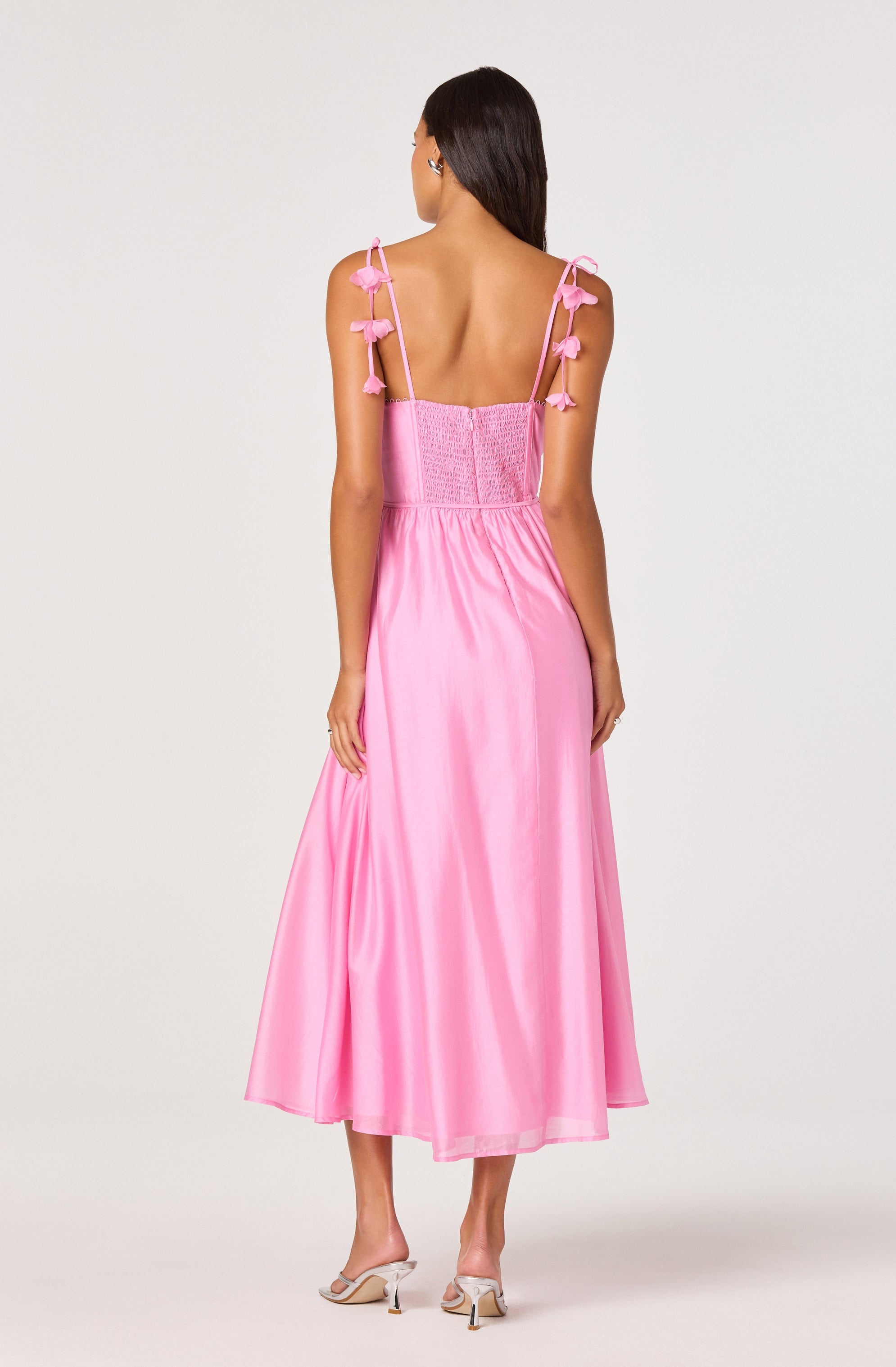 Halcyon 3D Flower Appliqu茅 Midi Dress