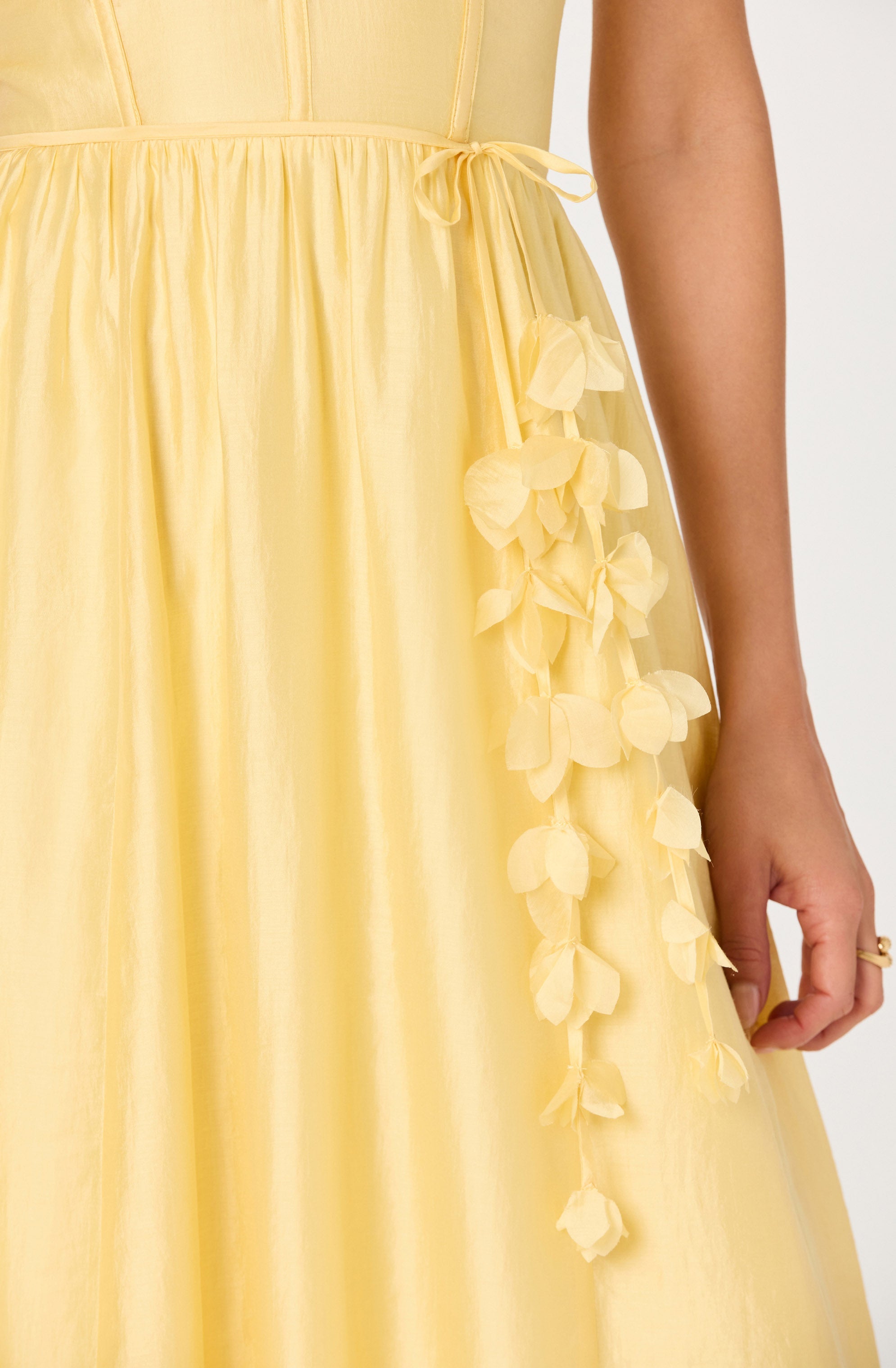 Halcyon 3D Flower Appliqu茅 Midi Dress
