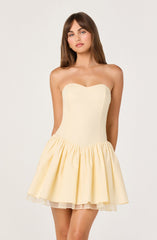 Bijou Strapless Linen Mini Dress