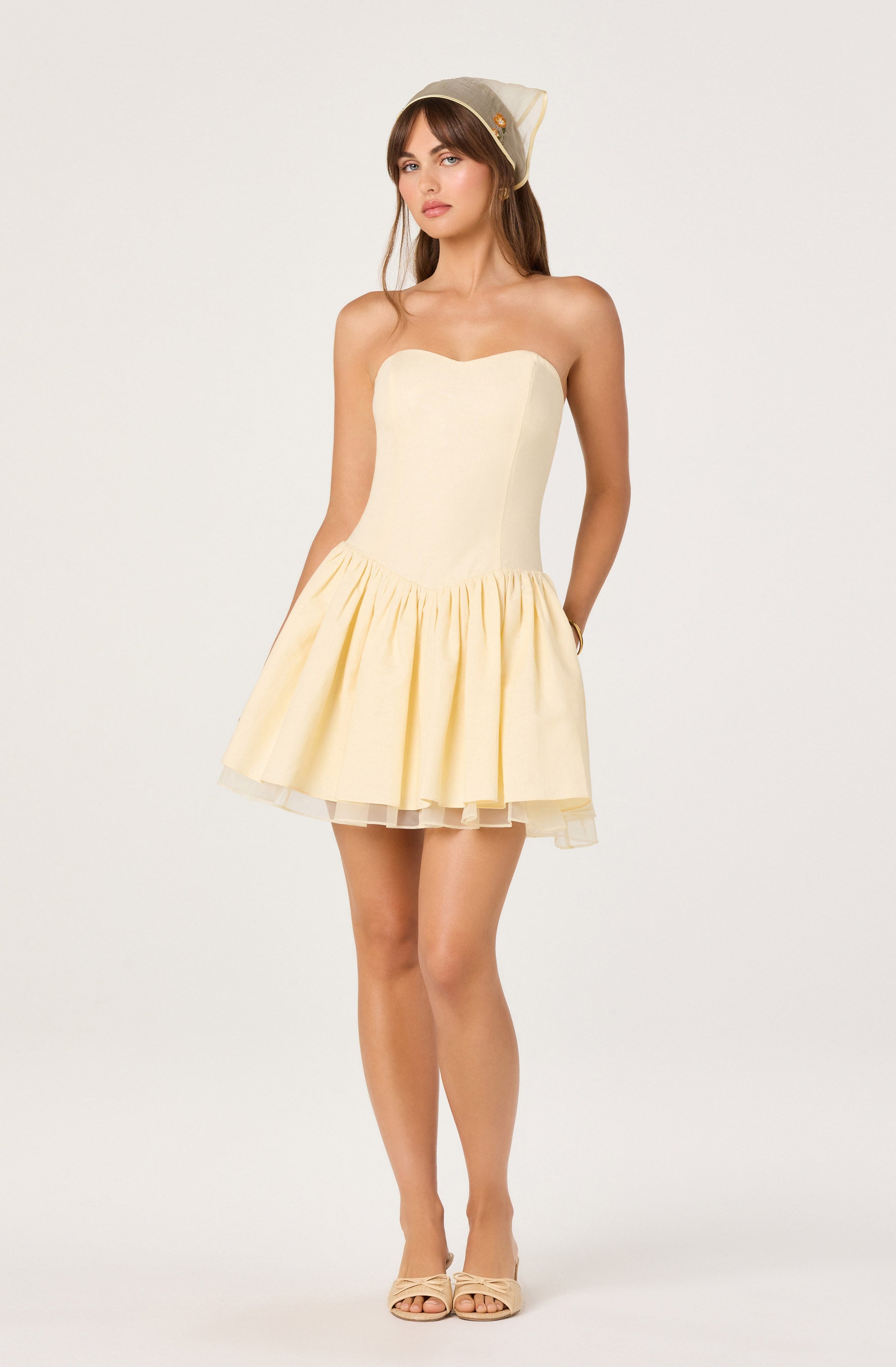 Bijou Strapless Linen Mini Dress