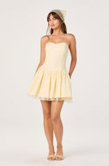 Bijou Strapless Linen Mini Dress