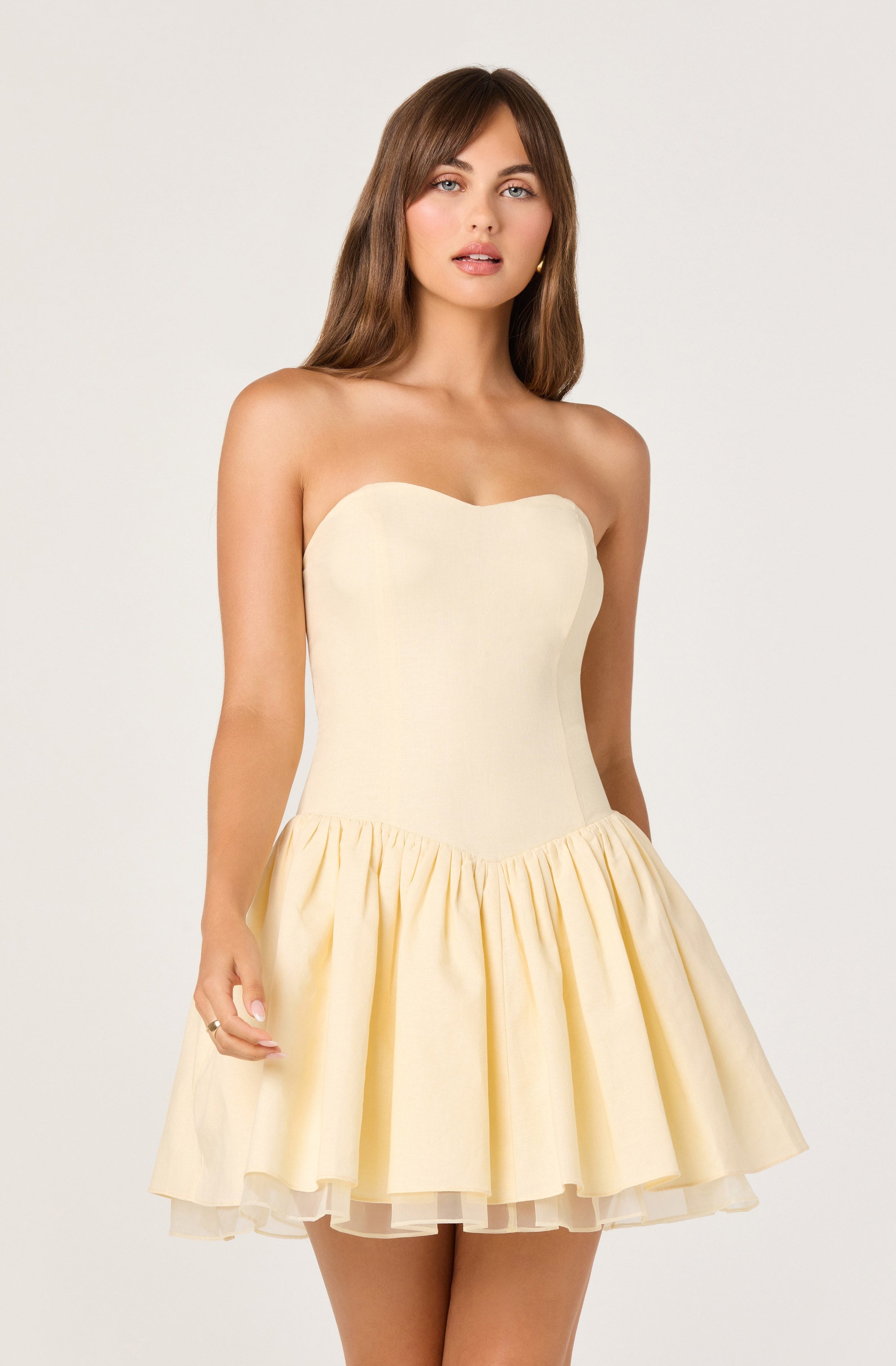 Bijou Strapless Linen Mini Dress