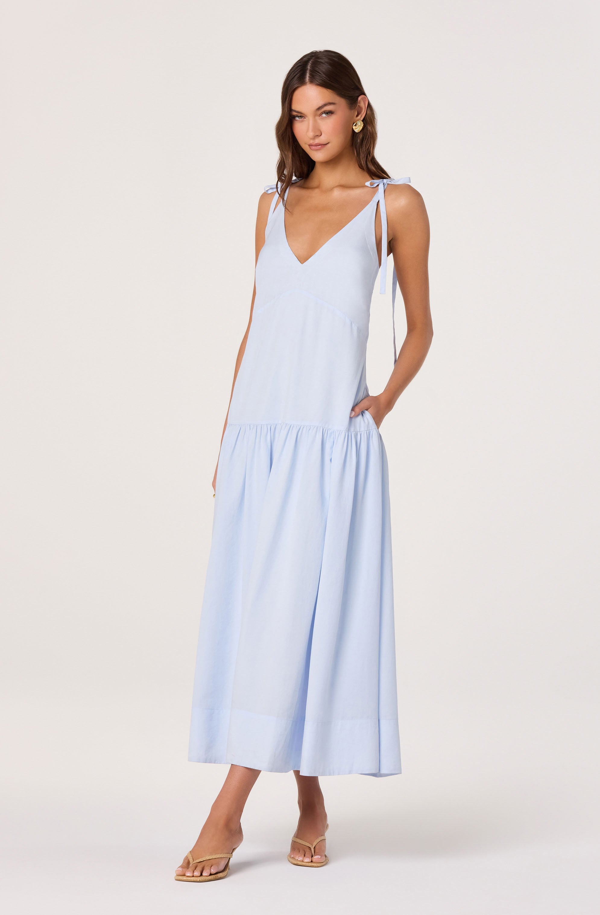 Amalina Drop-Waist Maxi Dress