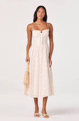 Aubrey Eyelet Embroidered Sweetheart Midi Dress