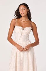 Aubrey Eyelet Embroidered Sweetheart Midi Dress