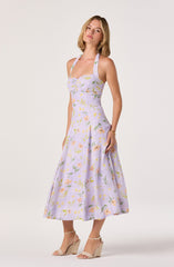 Jesenia Halter Floral Midi Dress
