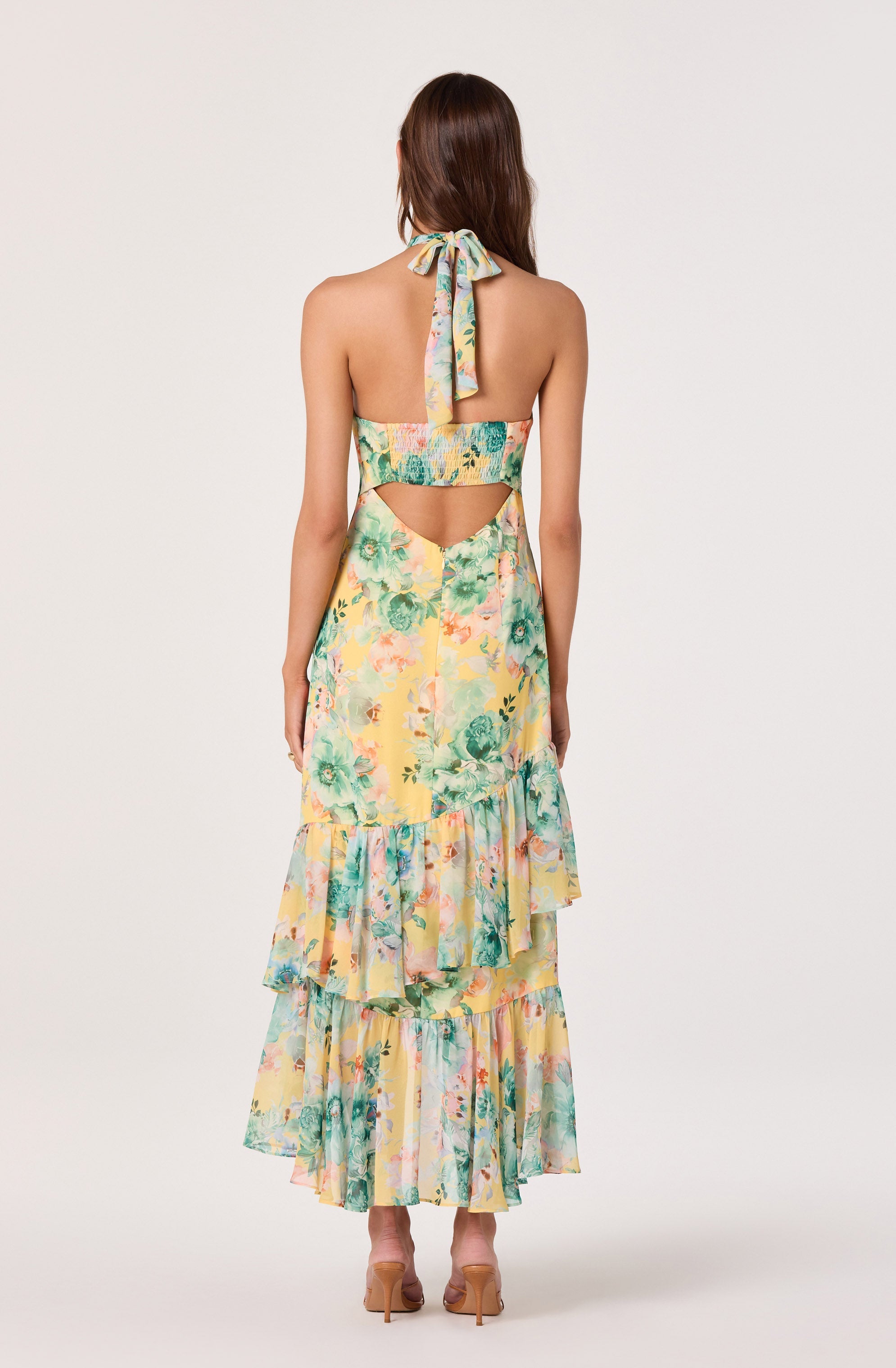 Bethina Floral Halter High-Low Dress