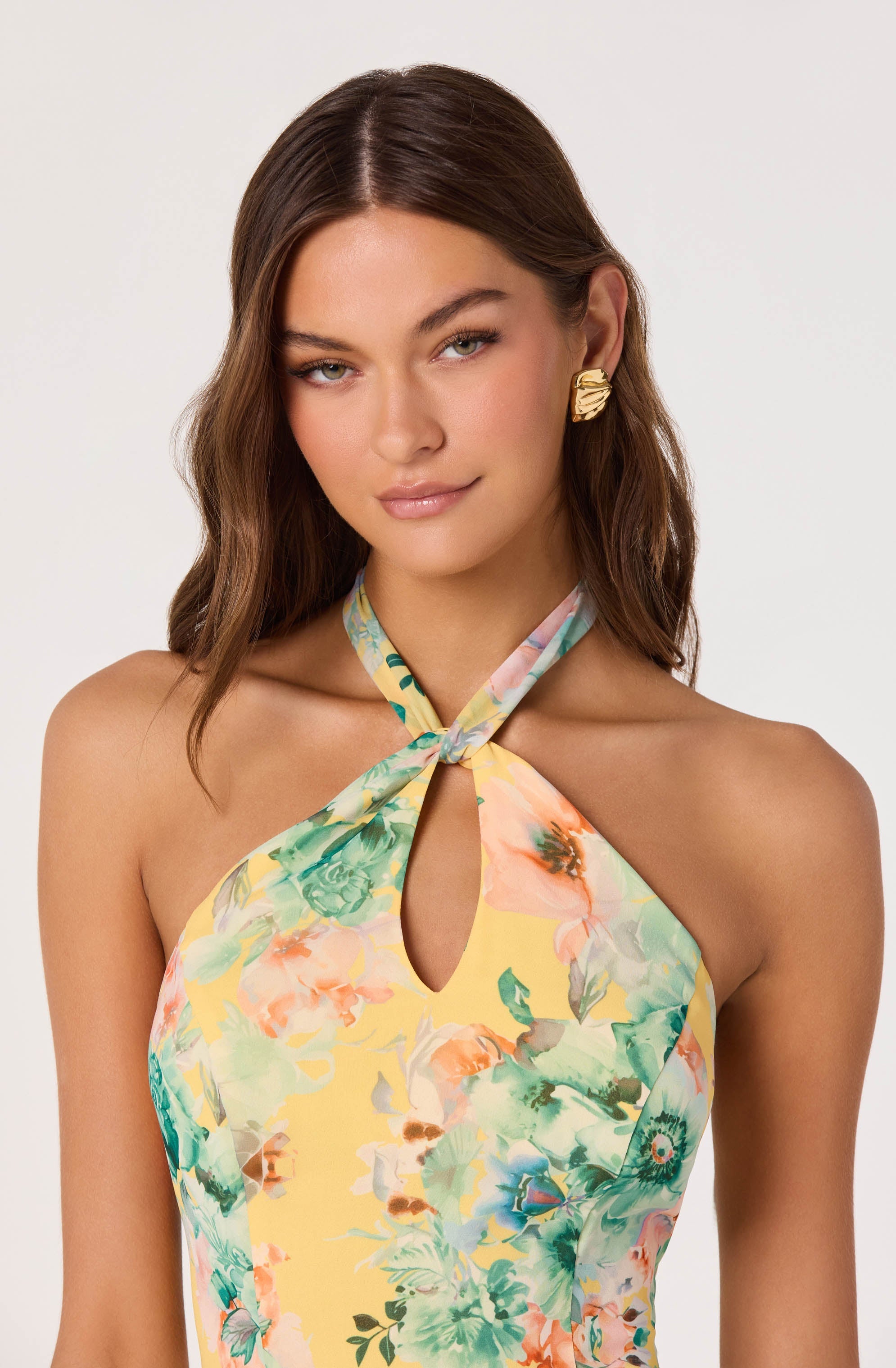 Bethina Floral Halter High-Low Dress