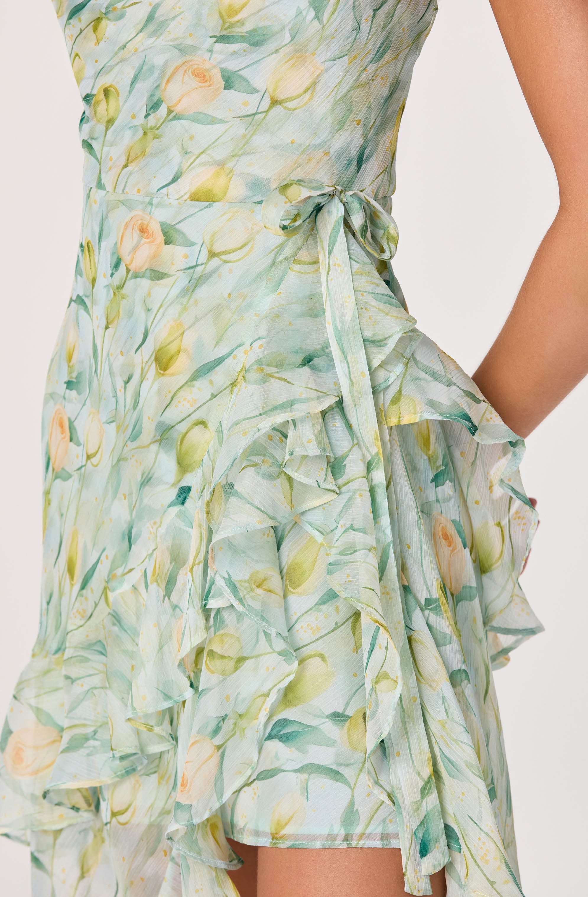 Candace Cowl Neck High-Low Chiffon Dress