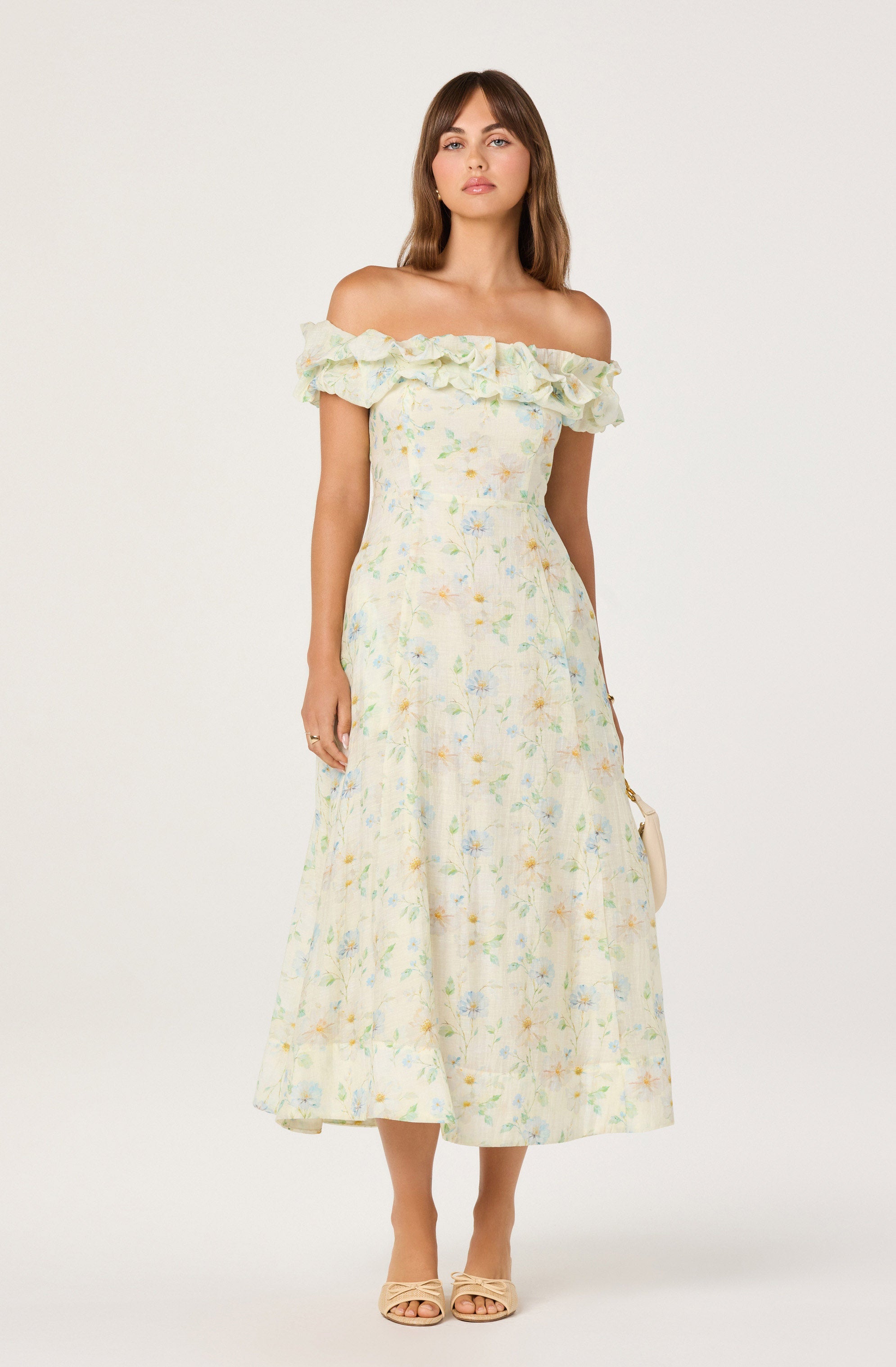 Alannah Off-Shoulder Floral Midi Dress