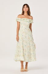 Alannah Off-Shoulder Floral Midi Dress