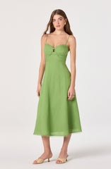 Christie Sweetheart Linen Midi Dress