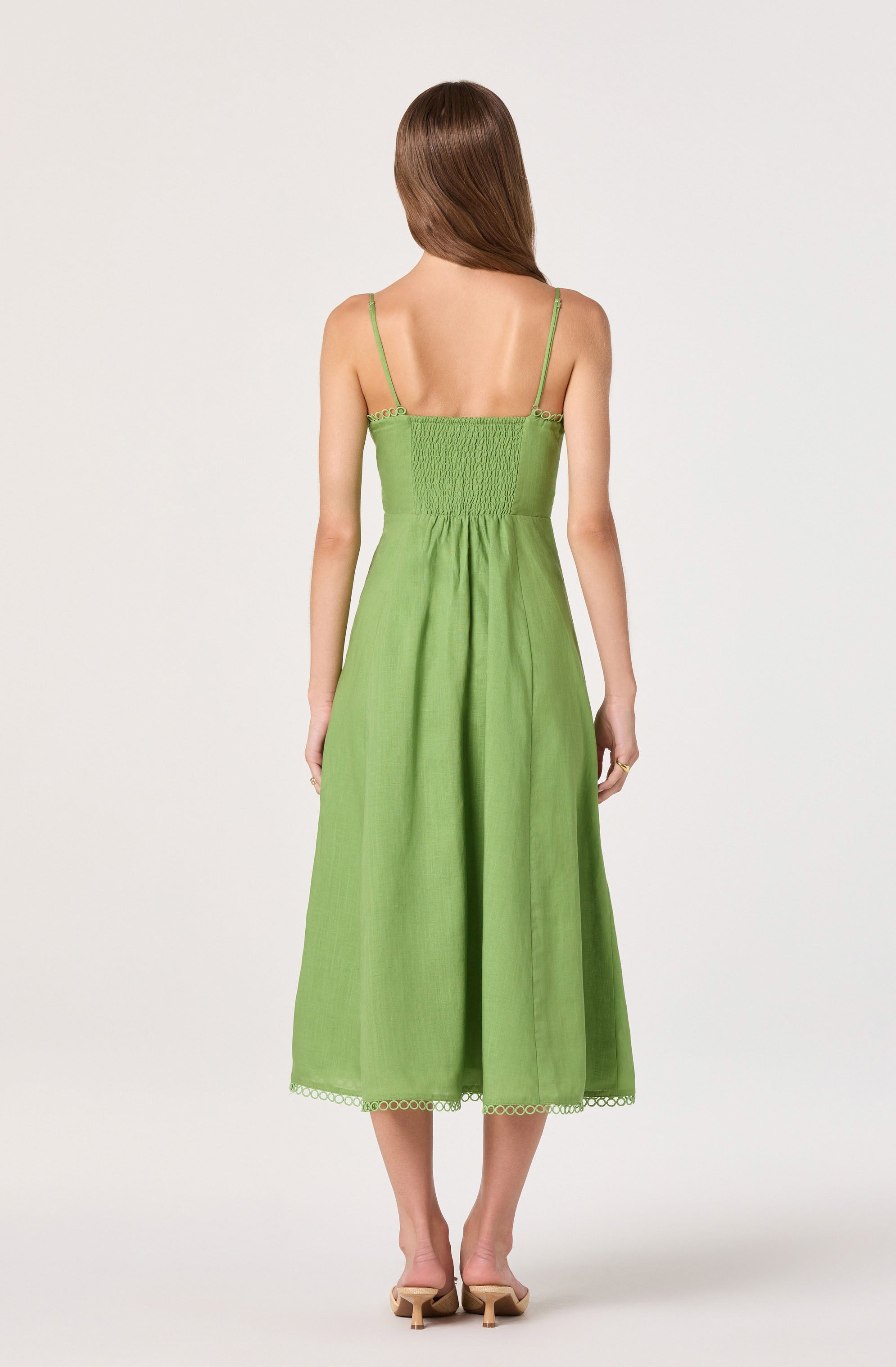 Christie Sweetheart Linen Midi Dress