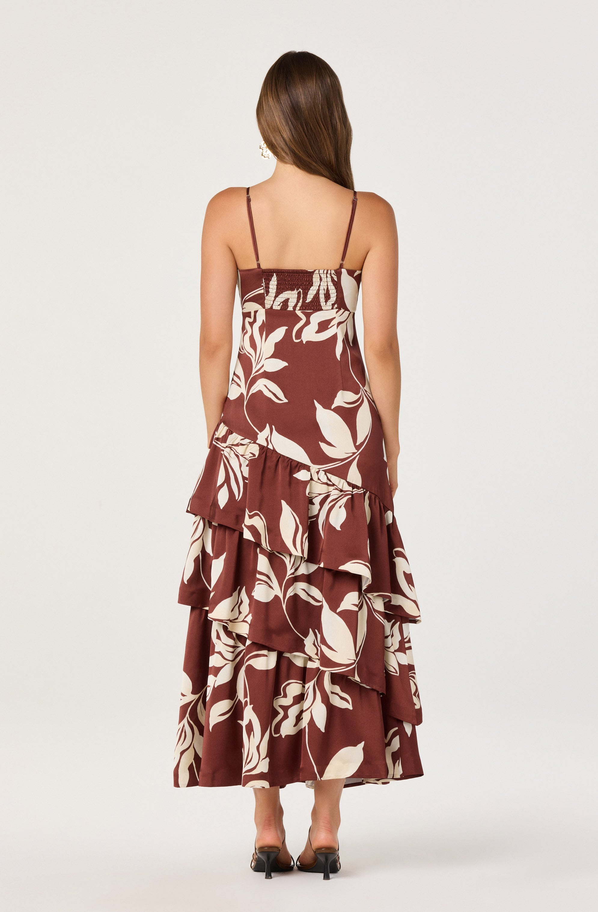 Cassia Twist-Front Satin Maxi Dress