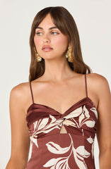 Cassia Twist-Front Satin Maxi Dress