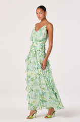 Brianna Ruffle Chiffon Maxi Dress