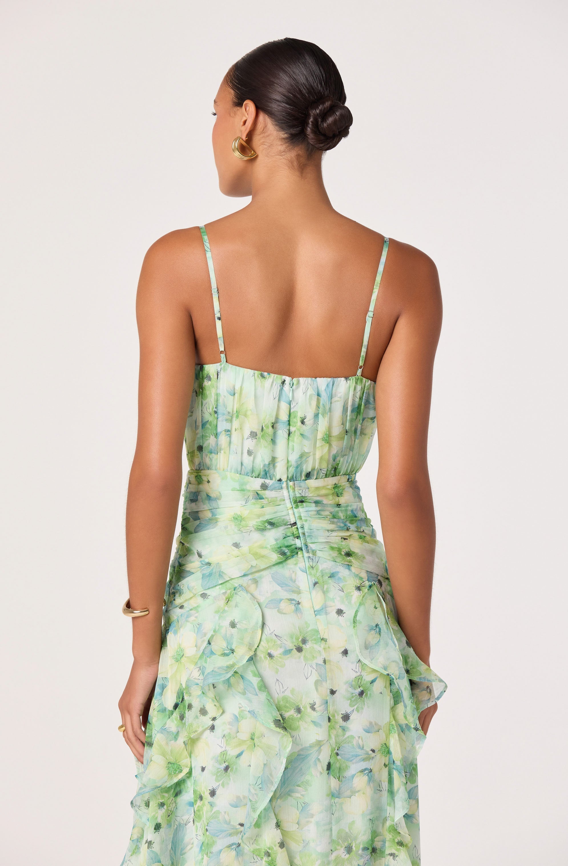 Brianna Ruffle Chiffon Maxi Dress