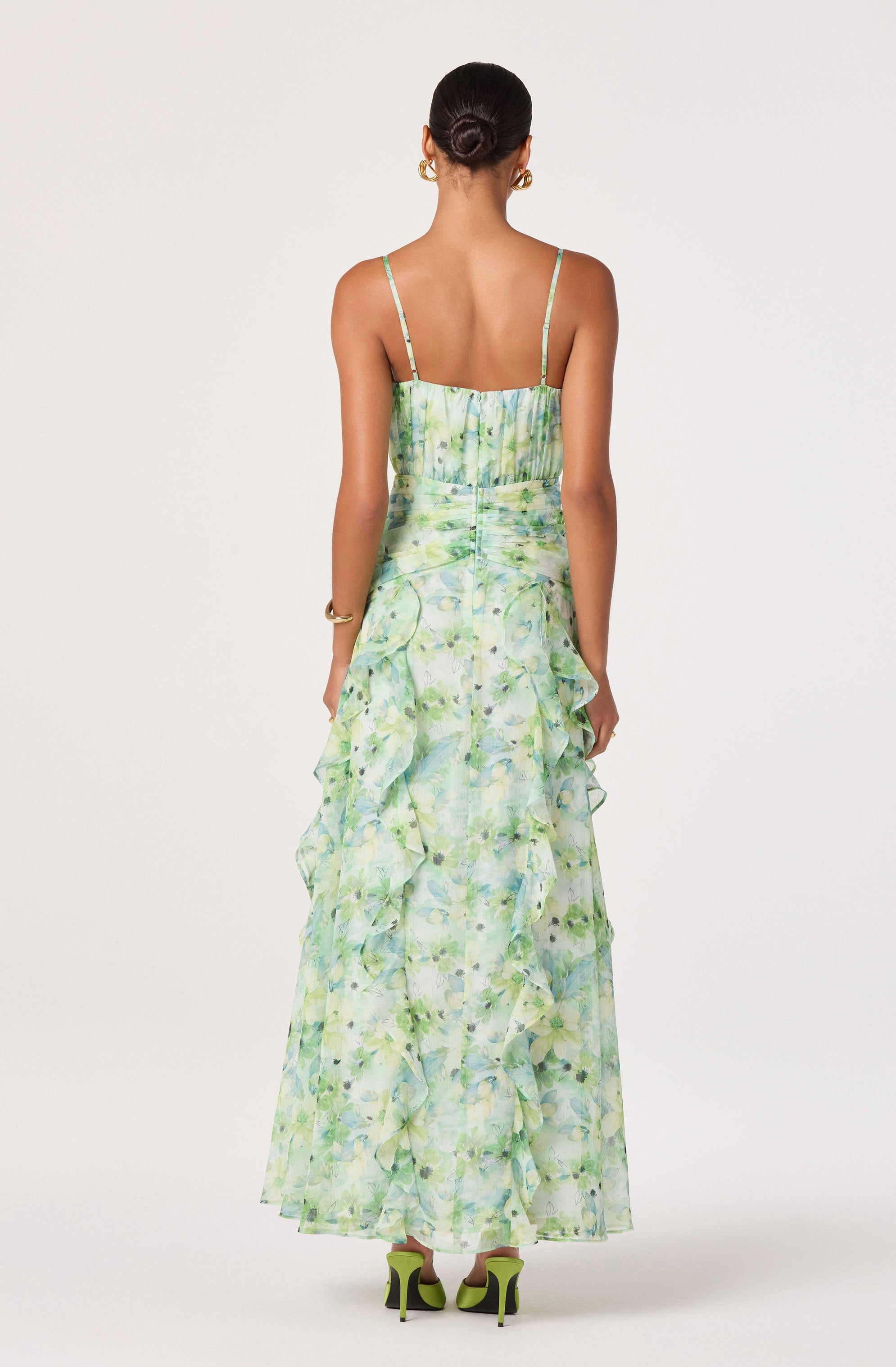 Brianna Ruffle Chiffon Maxi Dress