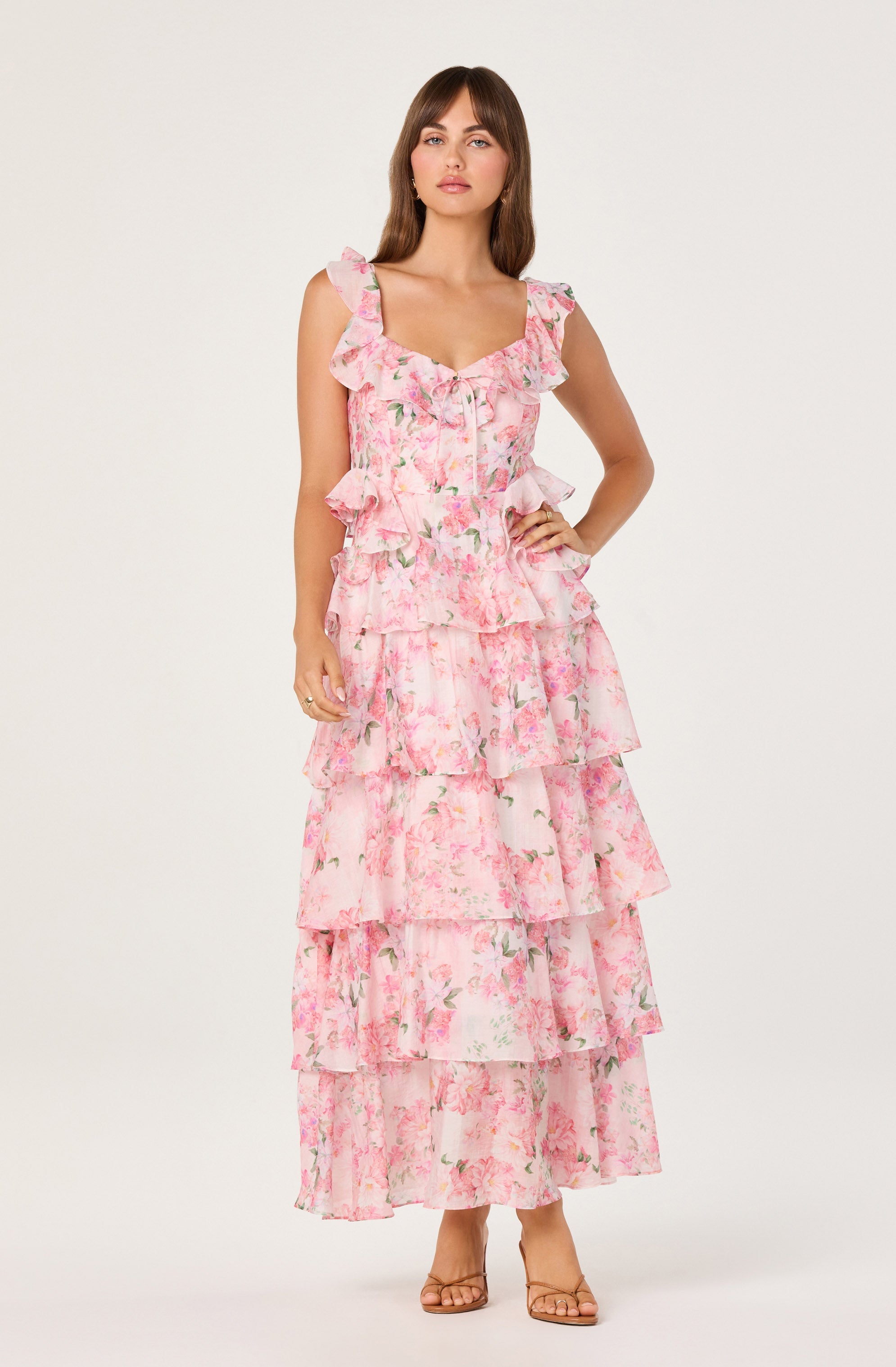 Adessa Floral Ruffle Tiered Maxi Dress