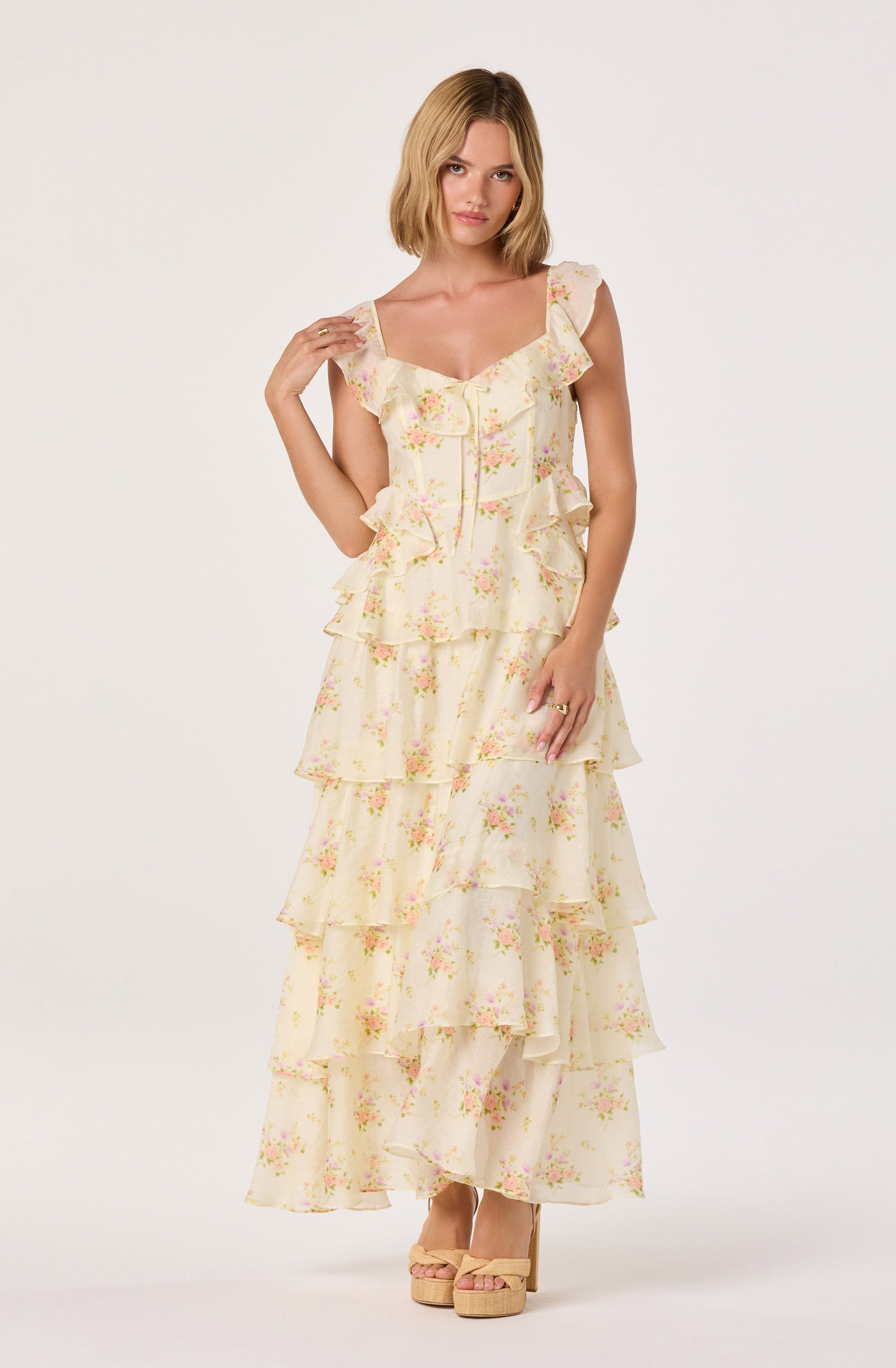 Adessa Floral Ruffle Tiered Maxi Dress