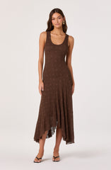 Freida Lace Knit Asymmetric Midi Dress