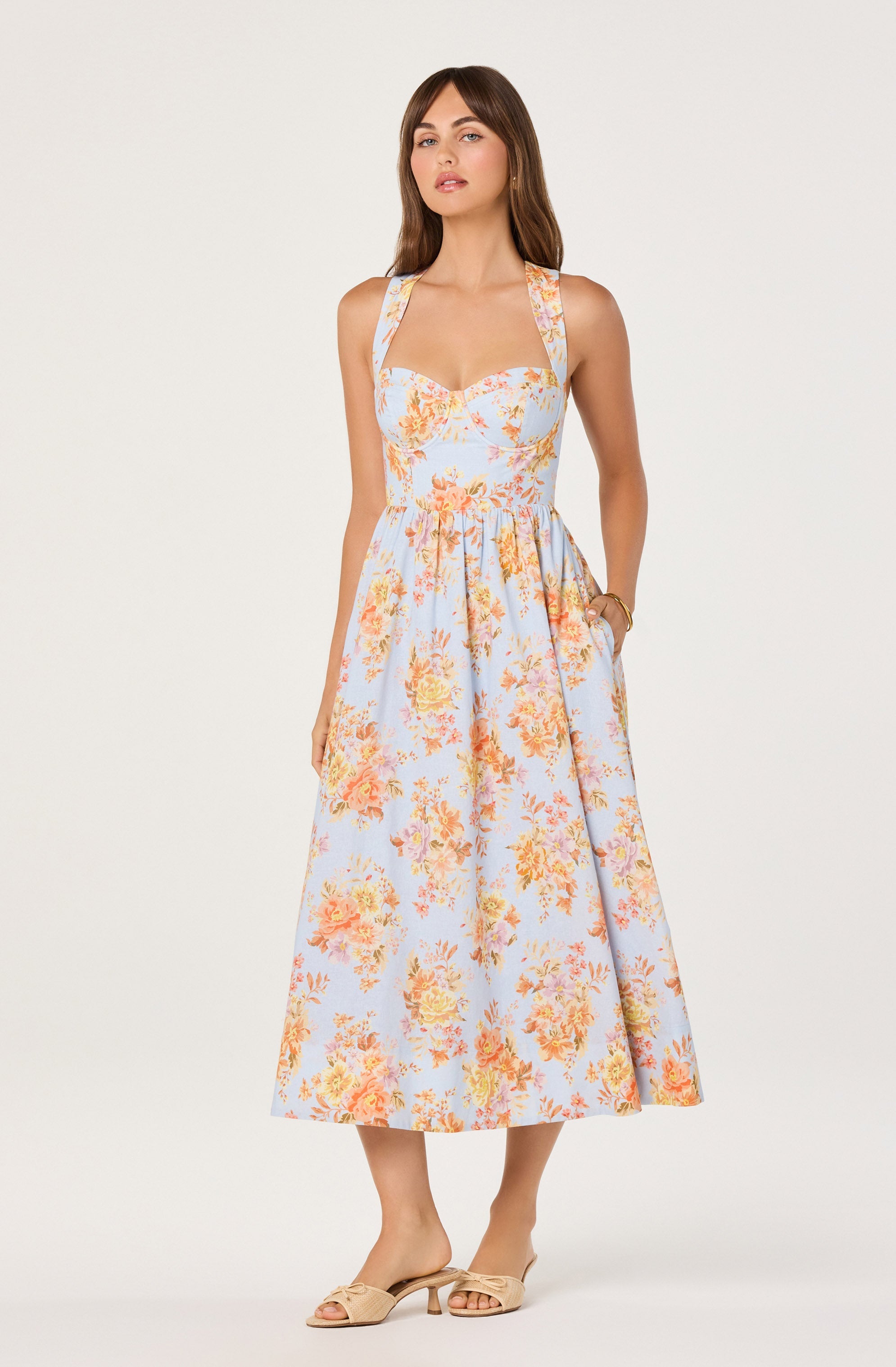 Beryl Garden Floral Midi Dress