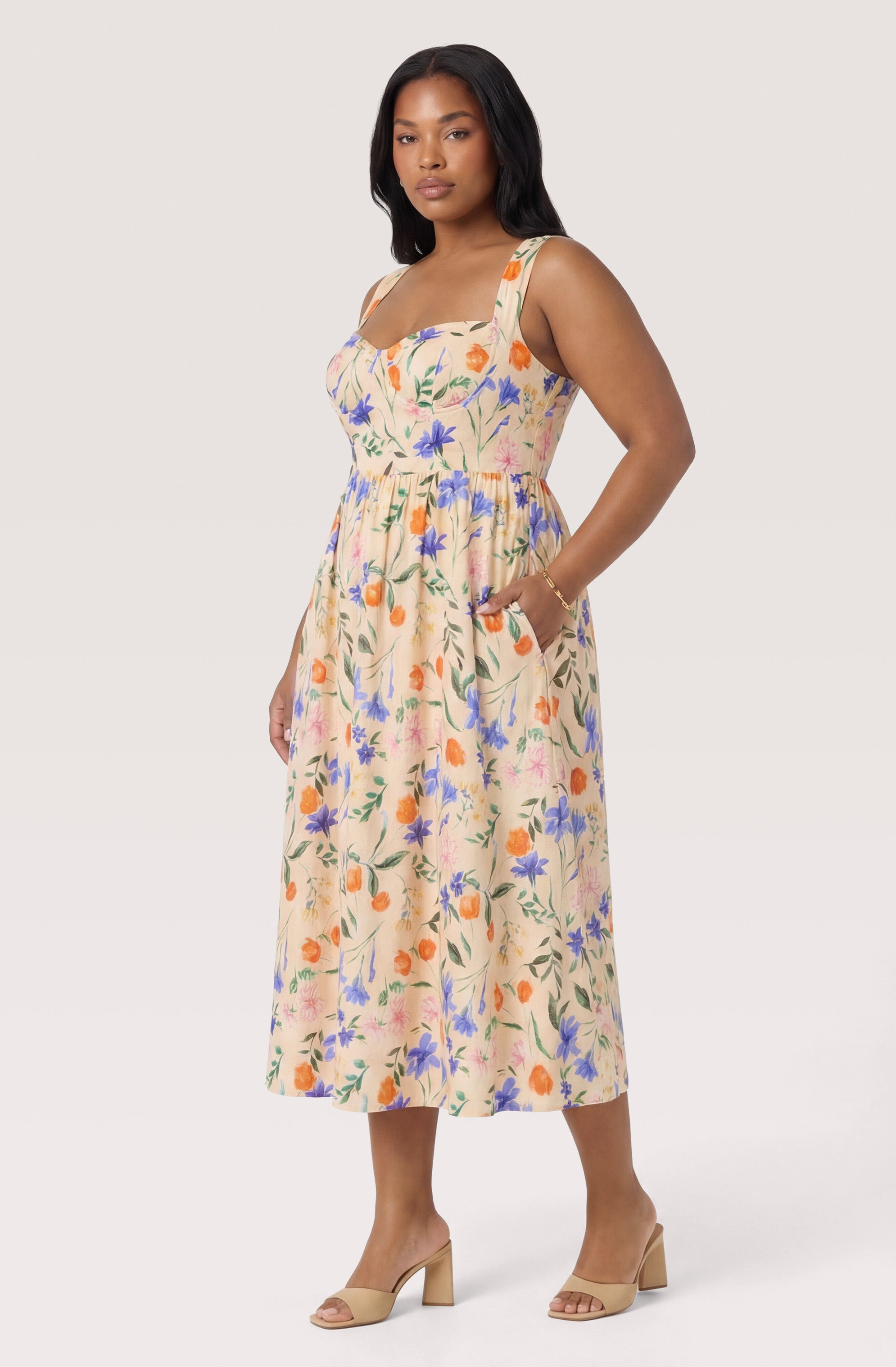 Beryl Garden Floral Midi Dress