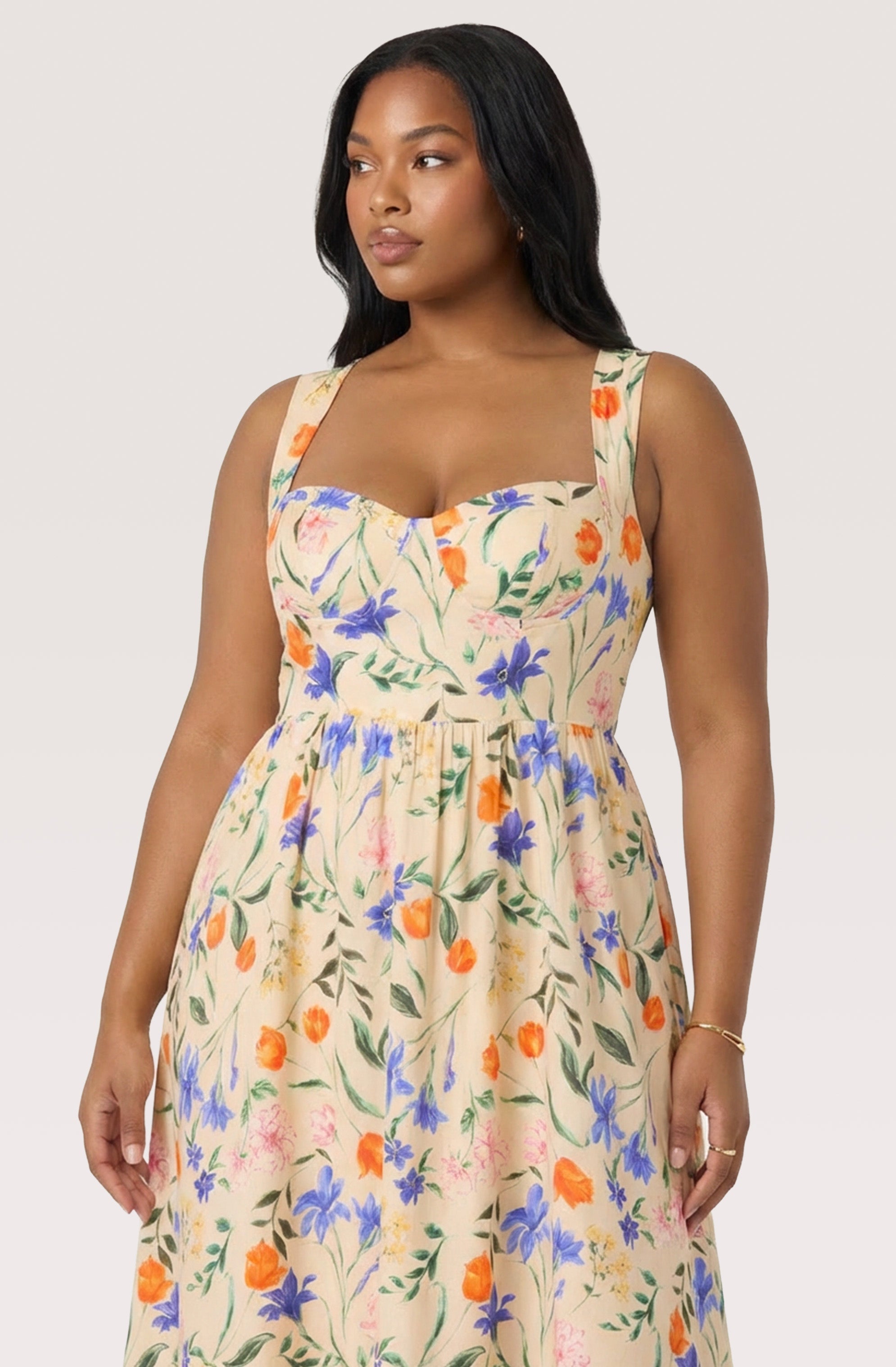 Beryl Garden Floral Midi Dress