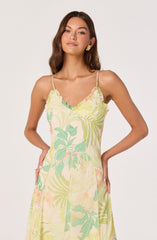 Hana Ruffle Trim Chiffon Maxi Dress