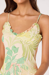 Hana Ruffle Trim Chiffon Maxi Dress