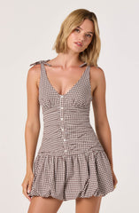 Jeliany Bubble Hem Drop Waist Mini Dress