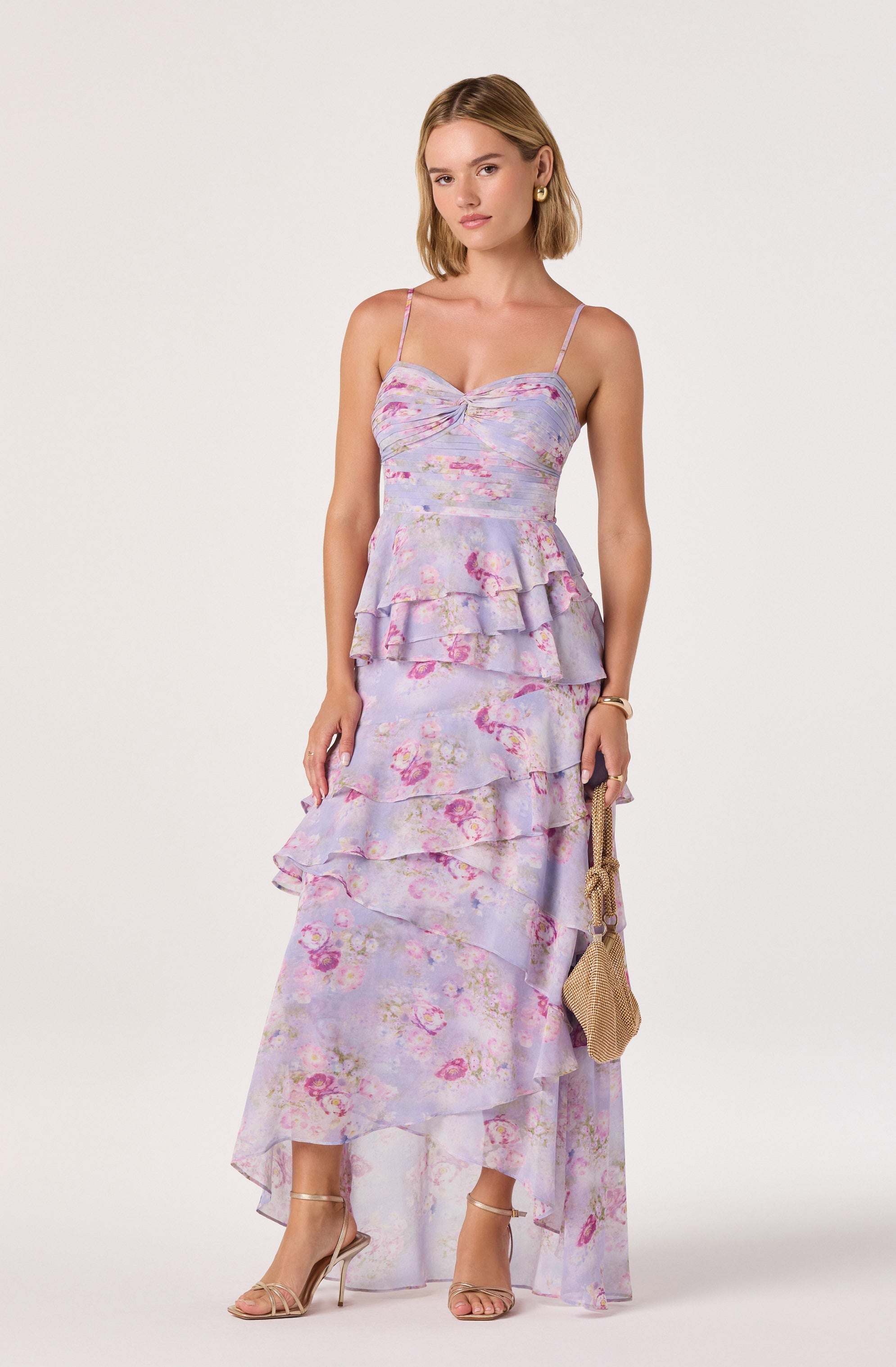 Coline Ruffle Chiffon Maxi Dress