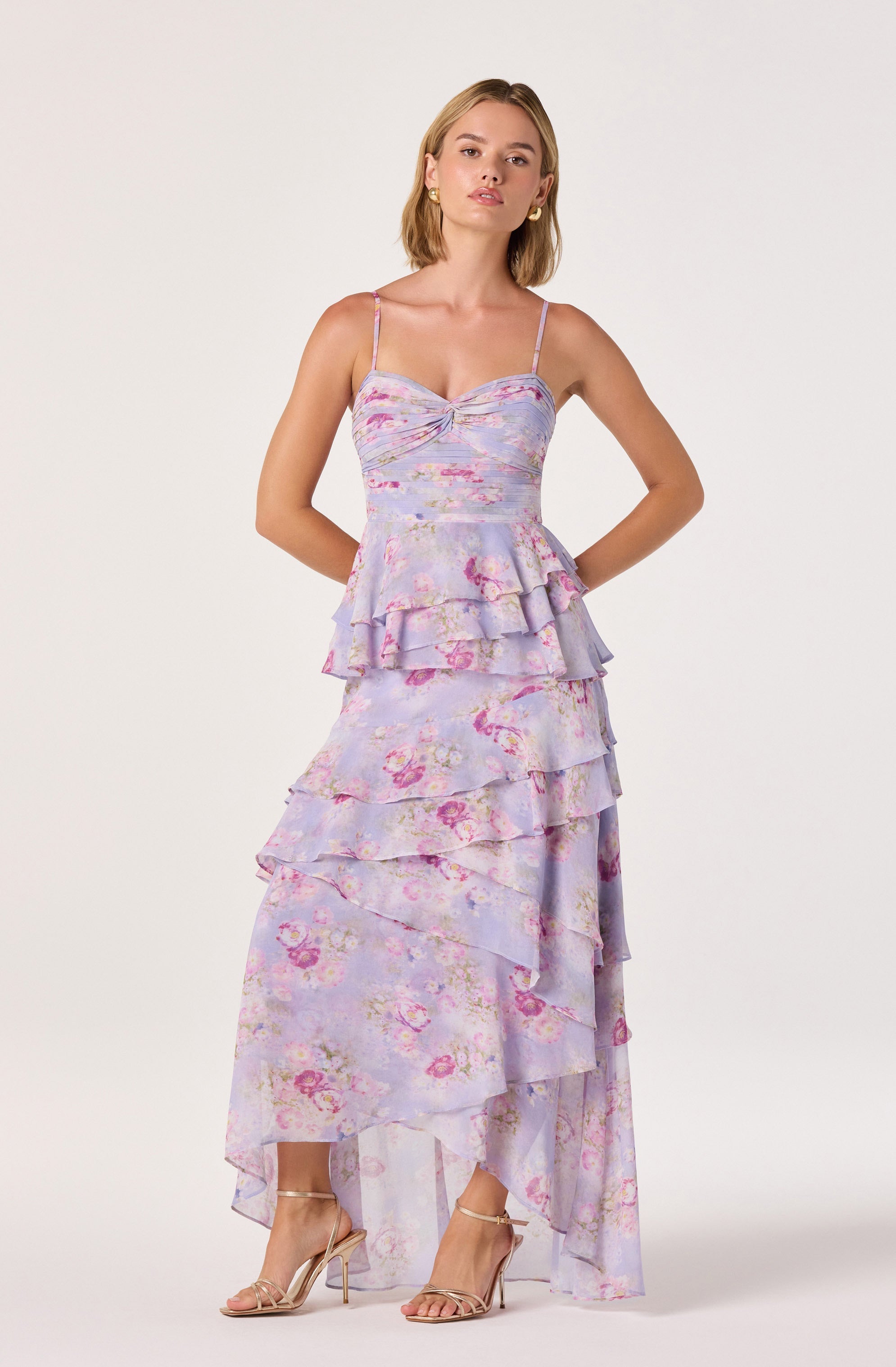 Coline Ruffle Chiffon Maxi Dress