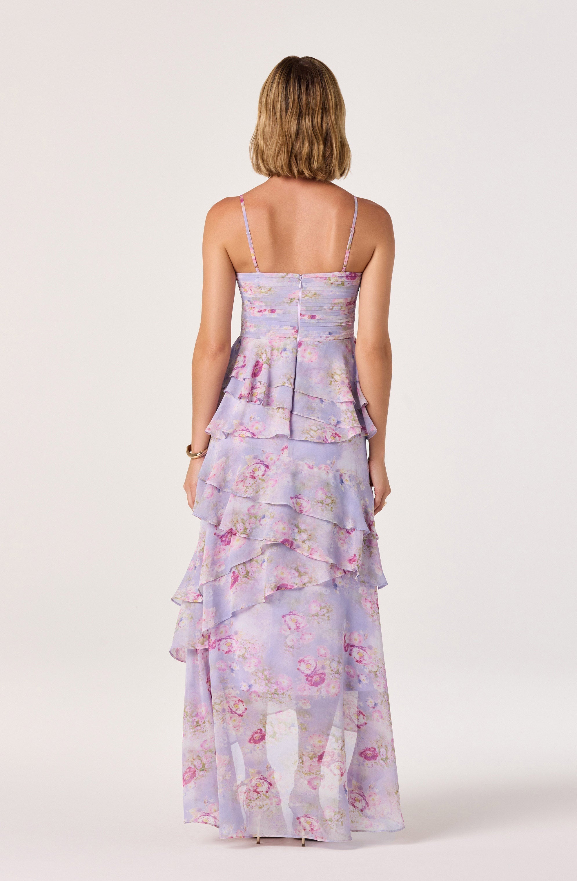 Coline Ruffle Chiffon Maxi Dress