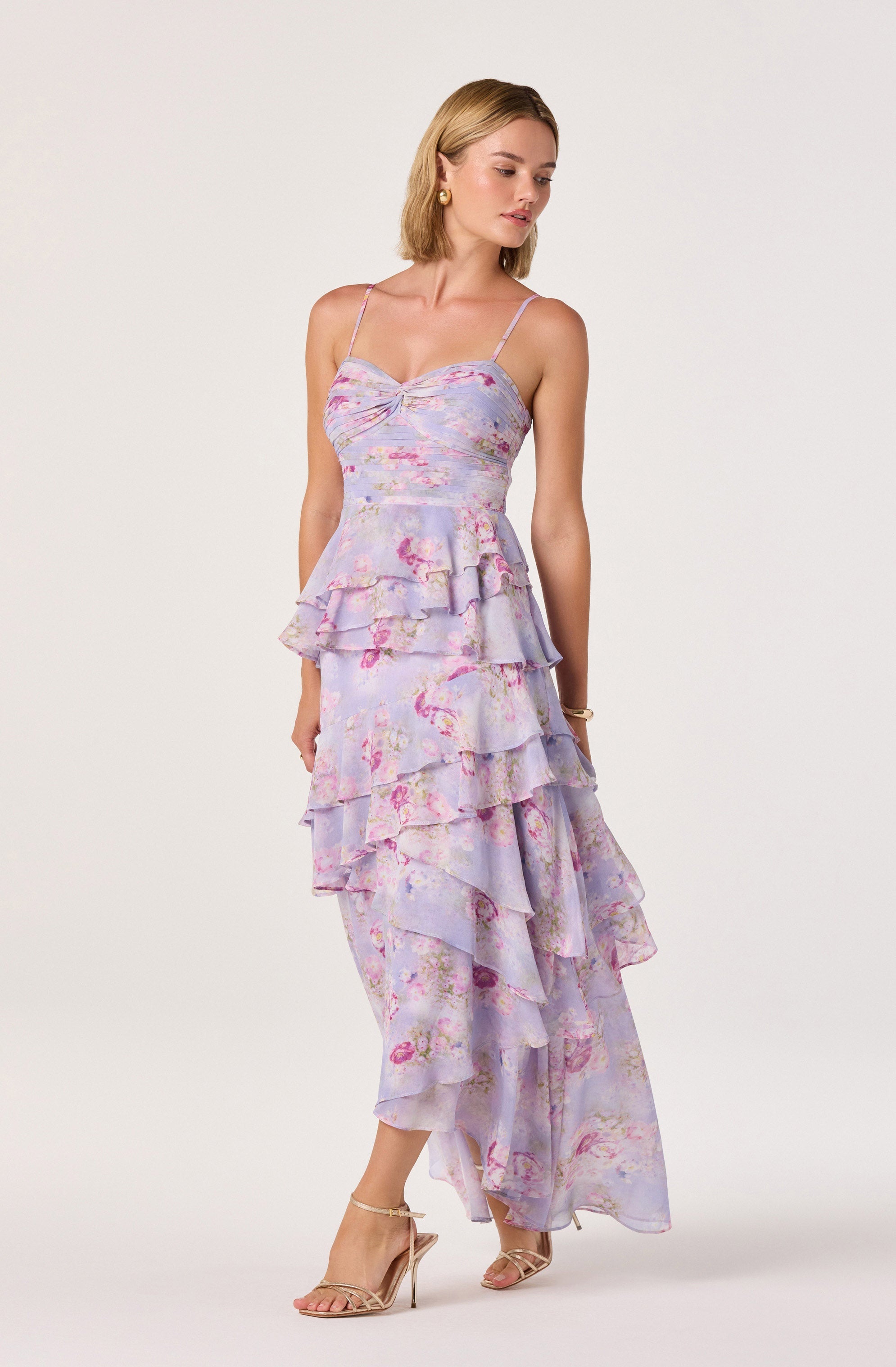 Coline Ruffle Chiffon Maxi Dress