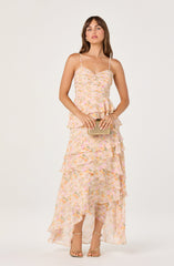 Coline Ruffle Chiffon Maxi Dress