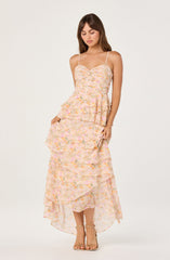 Coline Ruffle Chiffon Maxi Dress