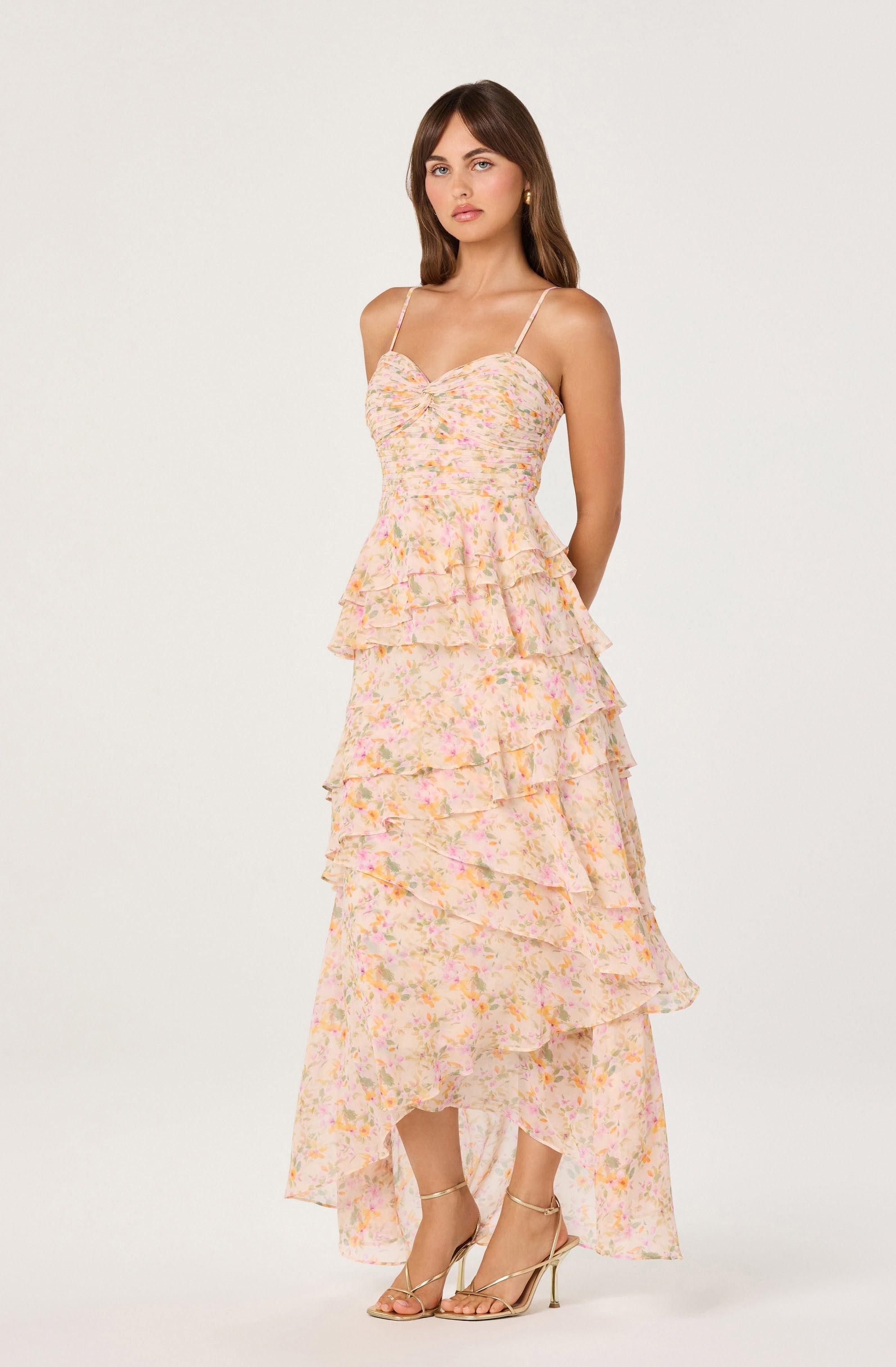Coline Ruffle Chiffon Maxi Dress