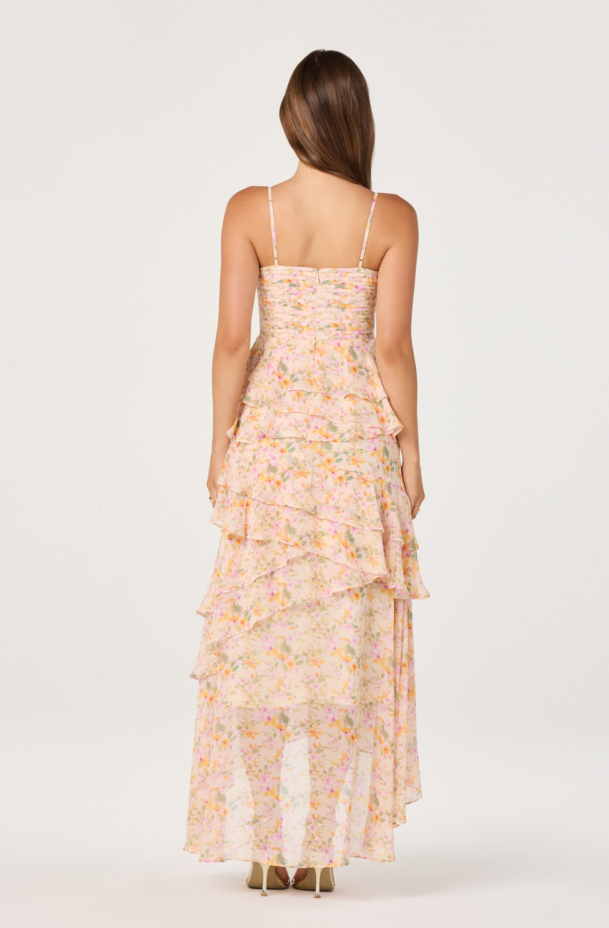 Coline Ruffle Chiffon Maxi Dress