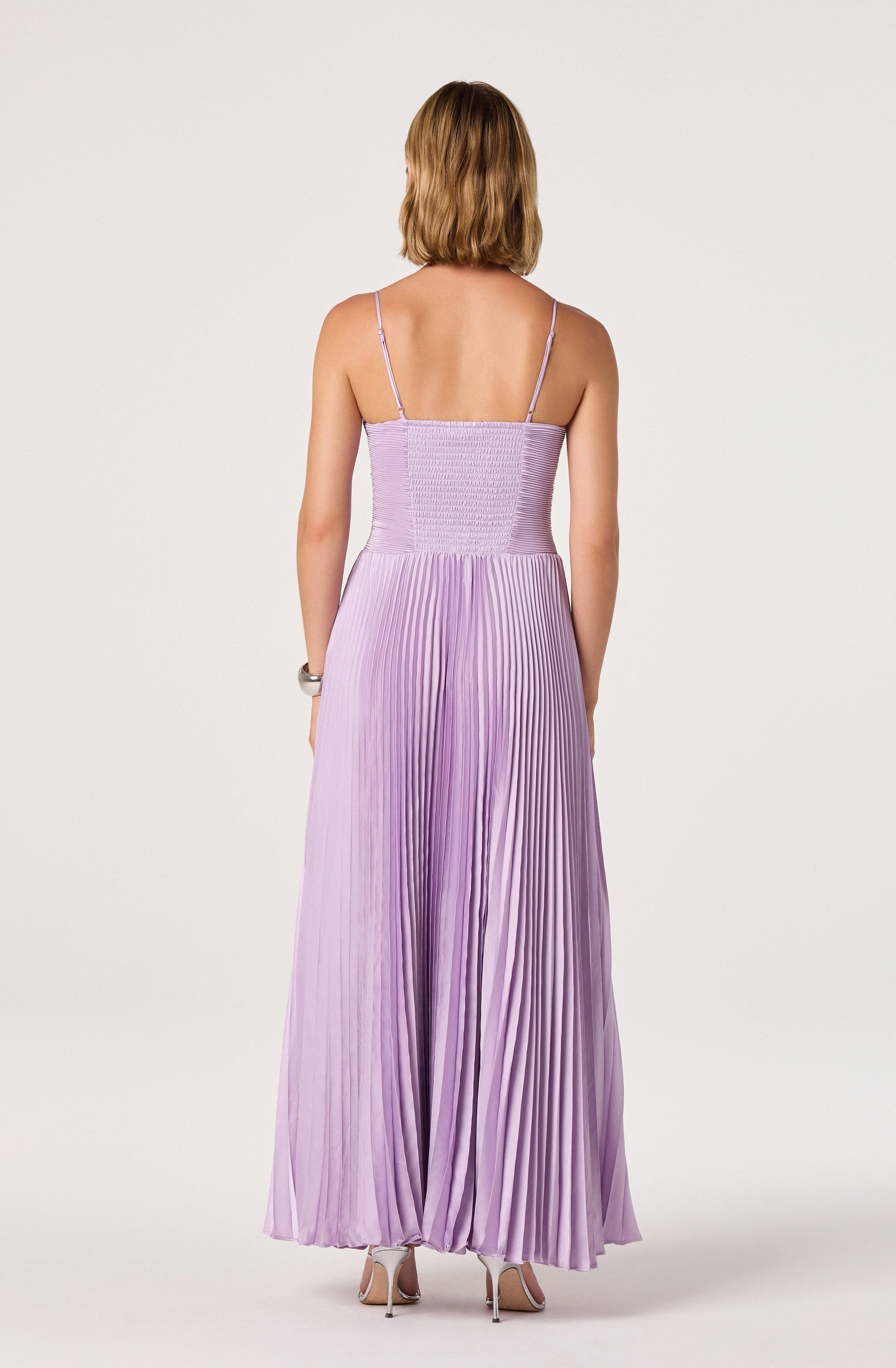Alaia Satin Pliss茅 Maxi Dress