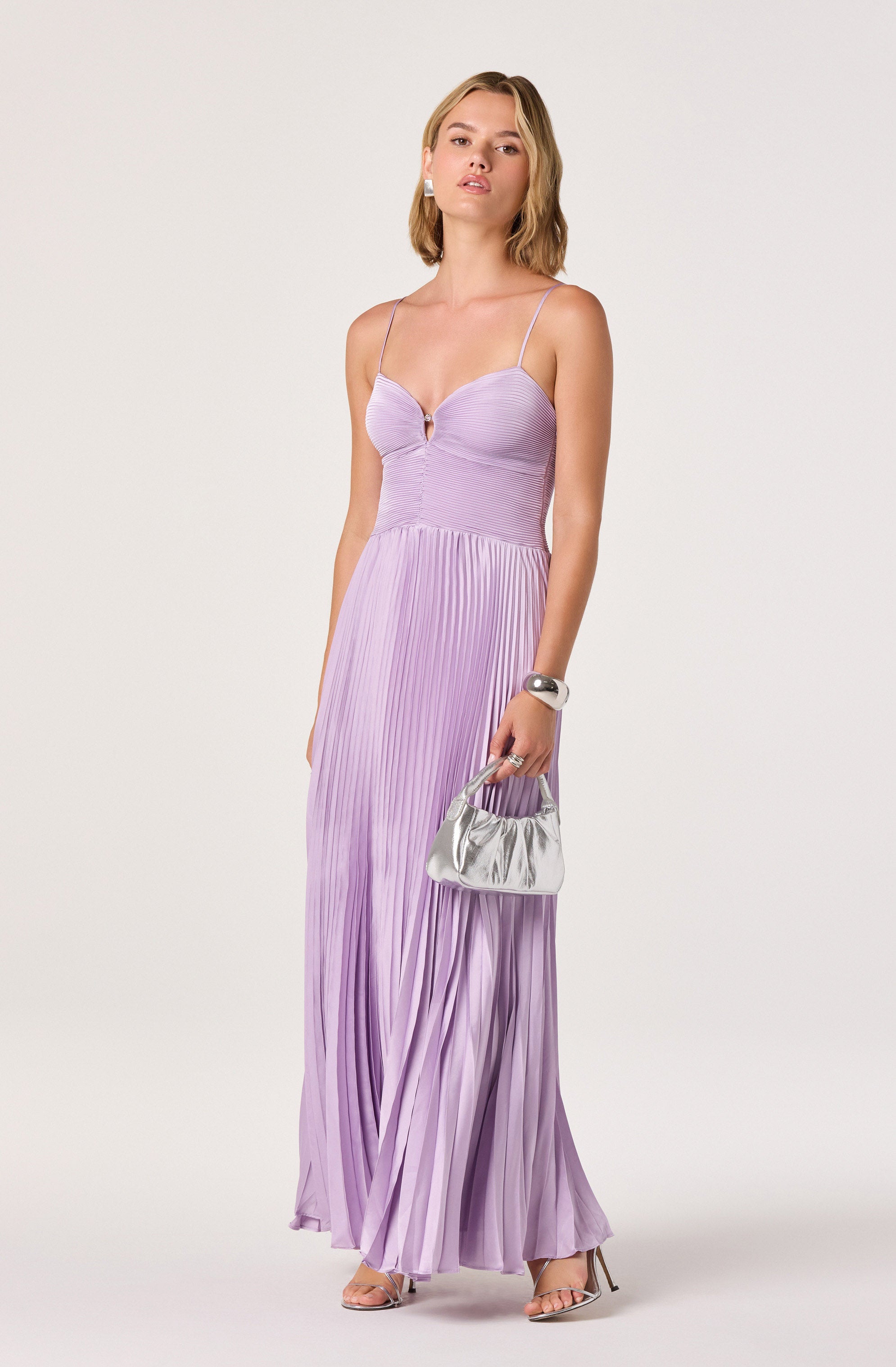 Alaia Satin Pliss茅 Maxi Dress