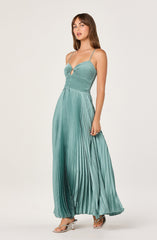 Alaia Satin Pliss茅 Maxi Dress